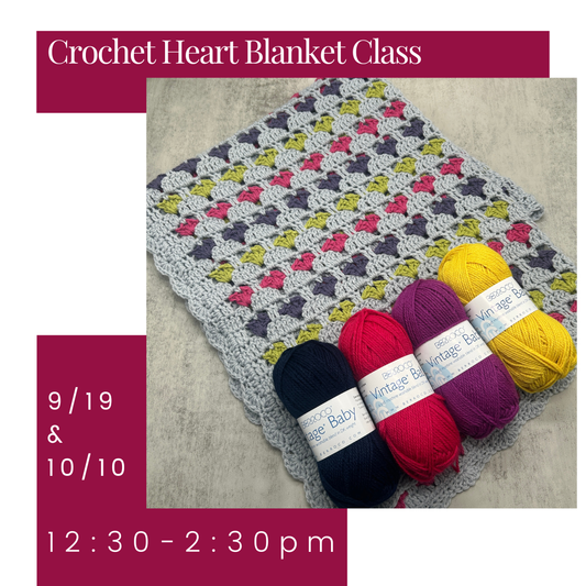 Crochet Heart Blanket Class